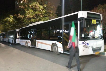 تداوم خدمت‌رسانی ناوگان حمل‌ونقل مسافر کرمانشاه در تجمعات شبانه “نحن المنتقمون